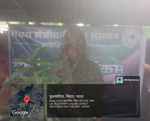 Women participation in saplings plantation